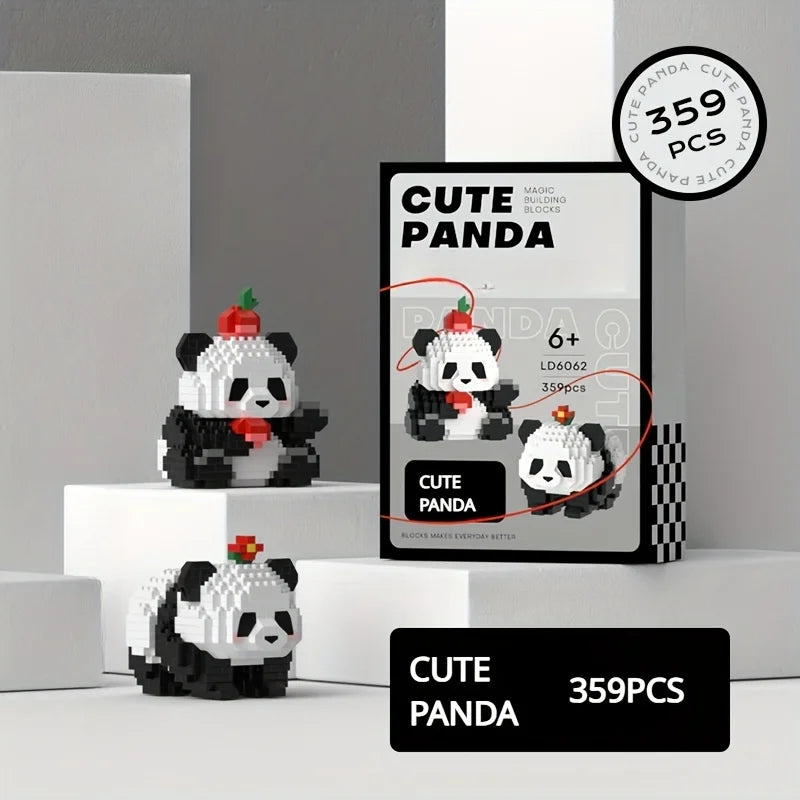 Bloques de construcción de pandas adorables, DIY, regalo de Navidad