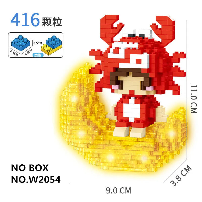 Kawaii 12 Zodiac Signs (+ DEVIL/LOVE version), Educational Building Block