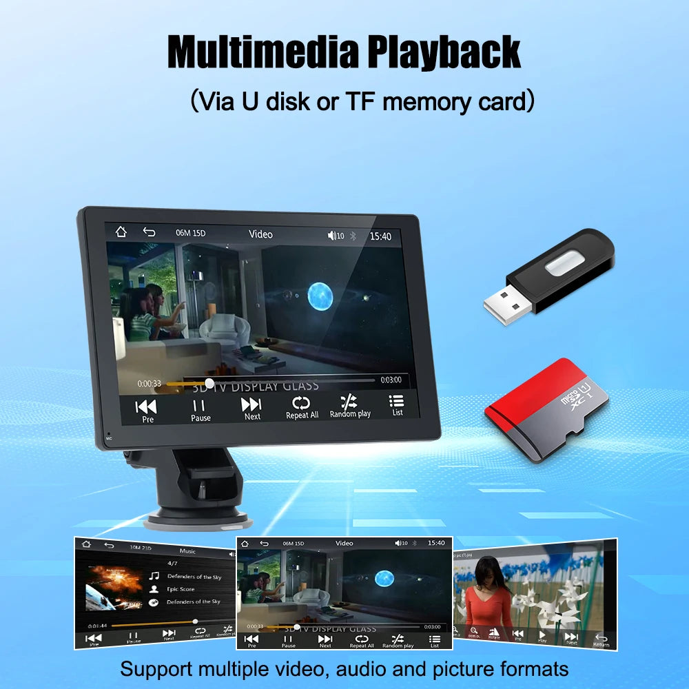 9 "portátil inalámbrico Carplay estéreo de coche Android Auto Radio de coche Bluetooth navegación GPS FM AUX reproductor Multimedia de coche