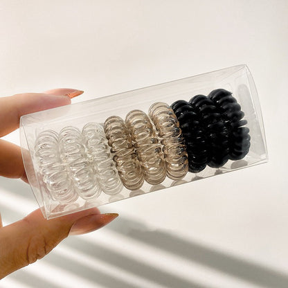 9 gomas para el pelo en espiral, antiarrugas, con cordón para mujer
