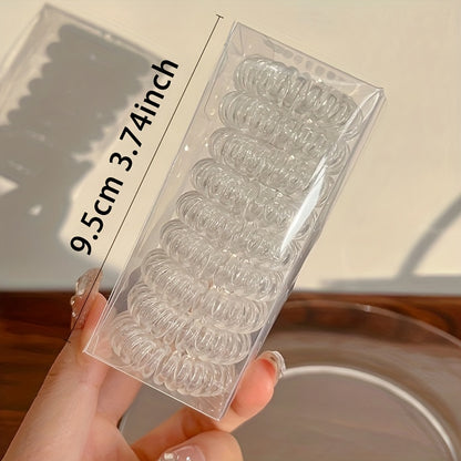 9 gomas para el pelo en espiral, antiarrugas, con cordón para mujer