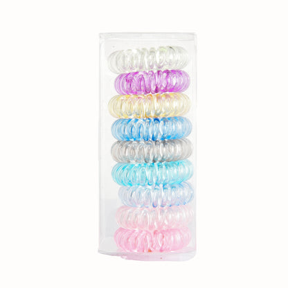 9 gomas para el pelo en espiral, antiarrugas, con cordón para mujer