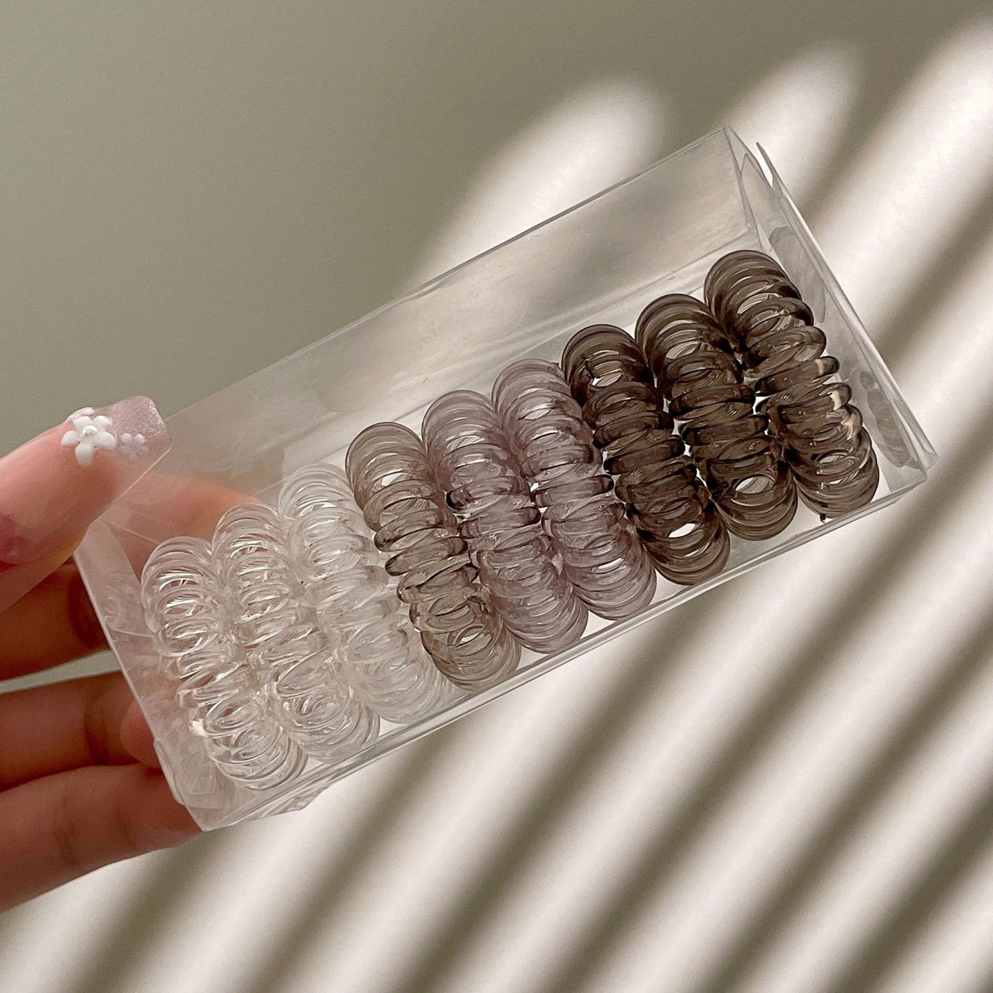 9 gomas para el pelo en espiral, antiarrugas, con cordón para mujer