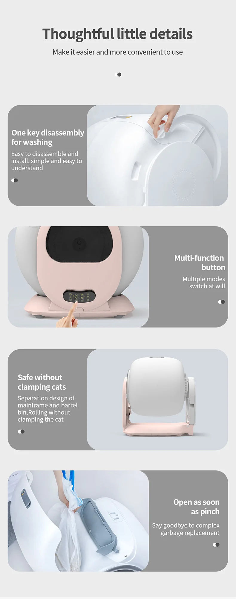 Arena De Gato Automatic Cleaning Poop Factory Smart Auto Cat Litter Box Wholesale