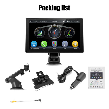 9 "portátil inalámbrico Carplay estéreo de coche Android Auto Radio de coche Bluetooth navegación GPS FM AUX reproductor Multimedia de coche