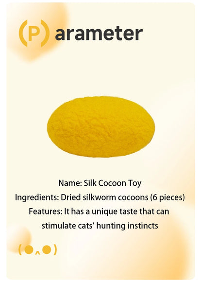 Los juguetes para gatos son naturales puros, sin teñir, sin decoloración, secado completo, con cocones de crisalis y gusano de seda para diversión de artefactos para gatos