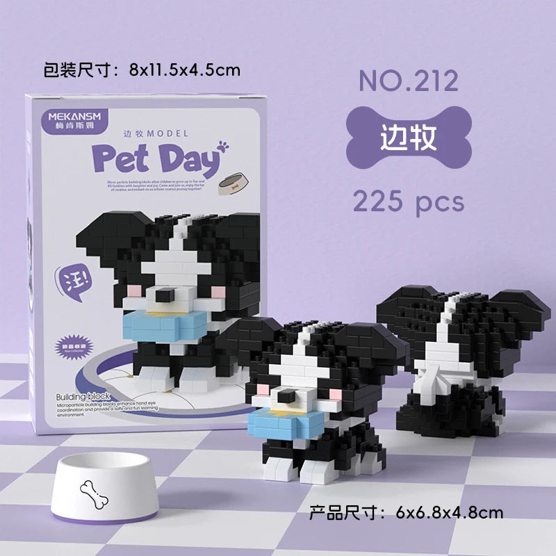 HUIQIBAO MINI Lindo juego de bloques de construcción en miniatura para perros y gato