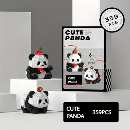 Bloques de construcción de pandas adorables, DIY, regalo de Navidad