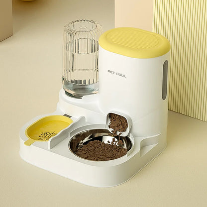 Cuenco para gatos con dispensador de agua integrado, comedero automático para mascotas y fuente de agua para perros y gatos
