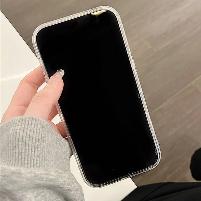 Funda de teléfono transparente suave con gráfico de gato de dibujos animados para iPhone 11 13 12 14 15 16 Pro Max XR X 7 8 Plus SE 2 3 cubierta de Airbag a prueba de golpes