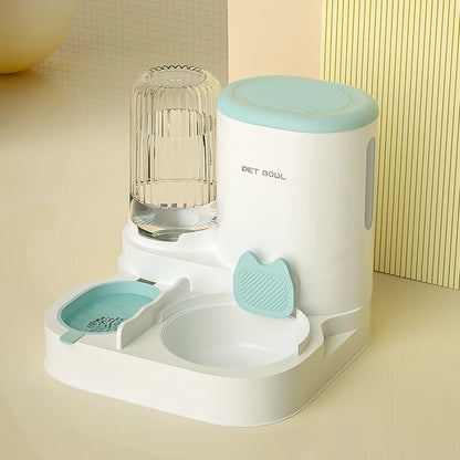 Cuenco para gatos con dispensador de agua integrado, comedero automático para mascotas y fuente de agua para perros y gatos