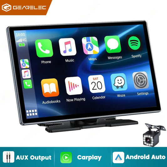 9 "portátil inalámbrico Carplay estéreo de coche Android Auto Radio de coche Bluetooth navegación GPS FM AUX reproductor Multimedia de coche