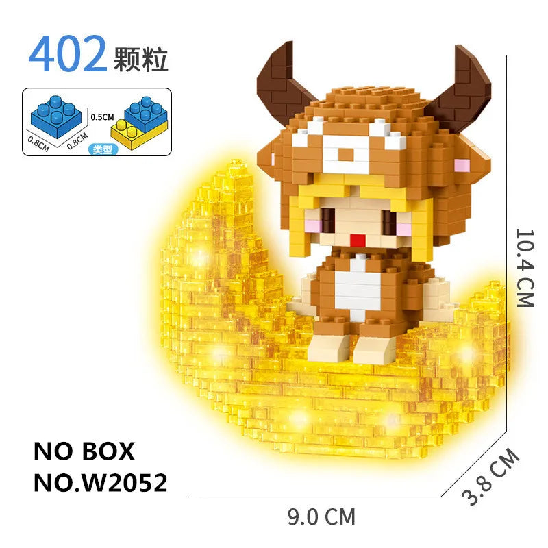Kawaii 12 Signos del Zodiaco (+ versión DIABLO/AMOR), Bloque de Construcción Educativo