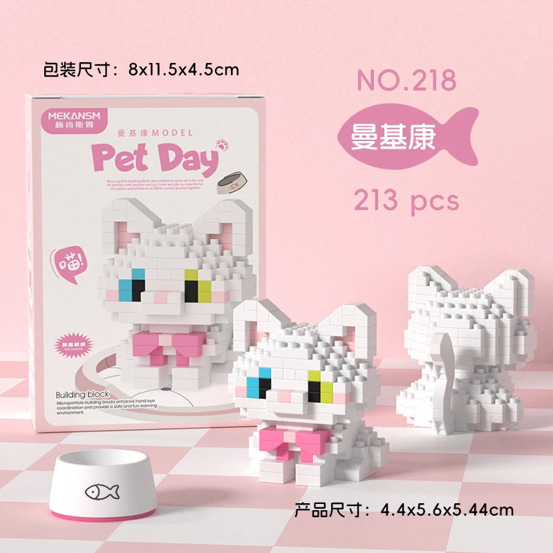 HUIQIBAO MINI Lindo juego de bloques de construcción en miniatura para perros y gato
