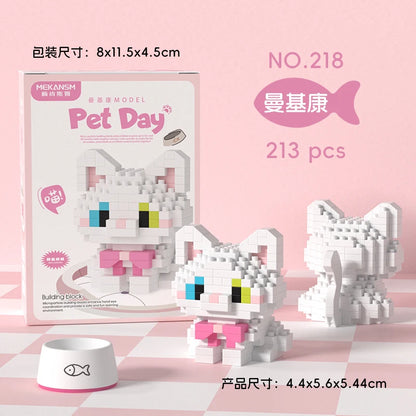 HUIQIBAO MINI Lindo juego de bloques de construcción en miniatura para perros y gato