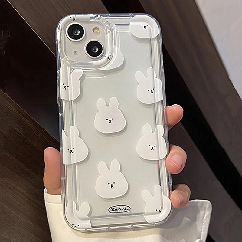 Funda de teléfono transparente suave con gráfico de gato de dibujos animados para iPhone 11 13 12 14 15 16 Pro Max XR X 7 8 Plus SE 2 3 cubierta de Airbag a prueba de golpes