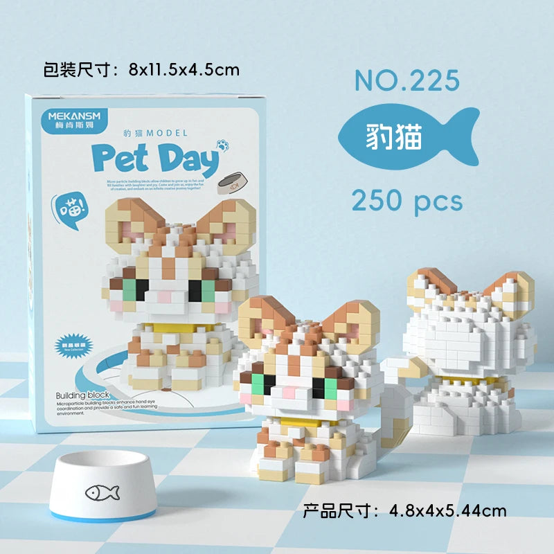 HUIQIBAO MINI Lindo juego de bloques de construcción en miniatura para perros y gato