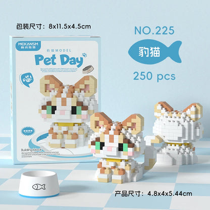 HUIQIBAO MINI Lindo juego de bloques de construcción en miniatura para perros y gato