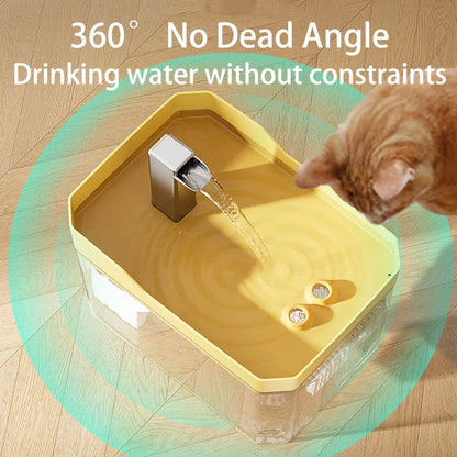 Fuente de agua para gatos, filtro automático, bebedero transparente para gatos, USB, antiseco, filtrado recircular, dispensador de agua con bomba