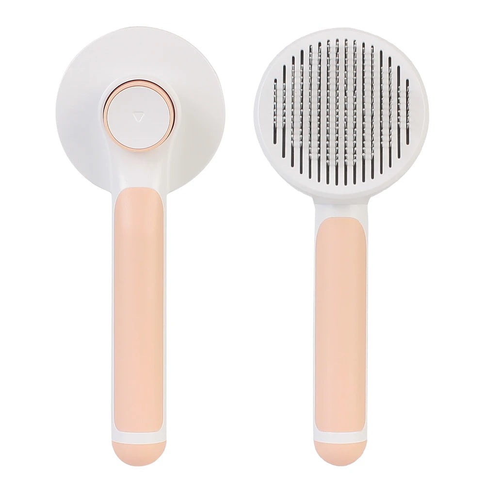 Limpiador de pelo para gatos, accesorios para mascotas, productos de limpieza y belleza, cepillo autolimpiante, peine para mascotas de plástico
