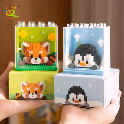 HUIQIBAO Cute animal Micro Model, Bloques de construcción DIY educativos