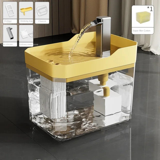 Fuente de agua para gatos, filtro automático, bebedero transparente para gatos, USB, antiseco, filtrado recircular, dispensador de agua con bomba