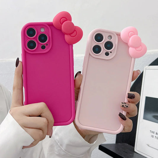 Bonita funda de teléfono suave de silicona con lazo 3D para Xiaomi Redmi 14C 13C 12C Redmi Note 13 12 Pro Plus 5G 12S 12 11S 11 10S 10 Soft Cove