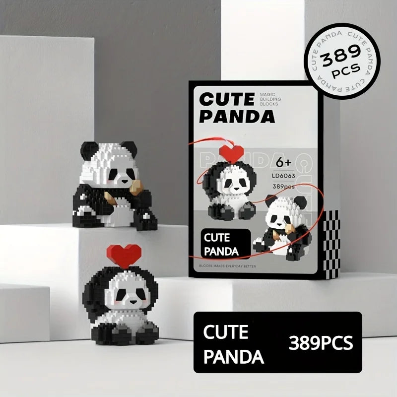 Bloques de construcción de pandas adorables, DIY, regalo de Navidad