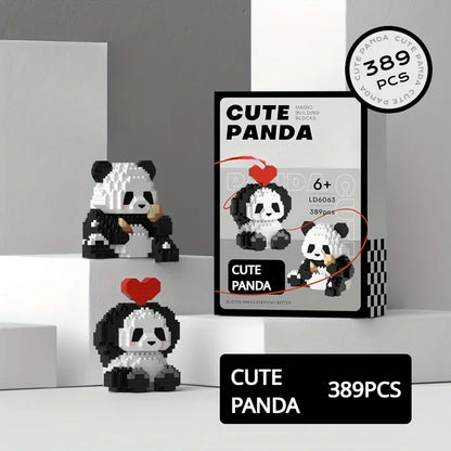 Bloques de construcción de pandas adorables, DIY, regalo de Navidad