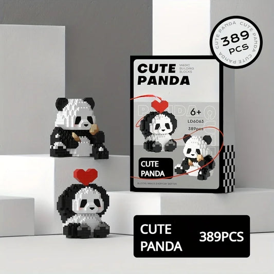 Bloques de construcción de pandas adorables, DIY, regalo de Navidad