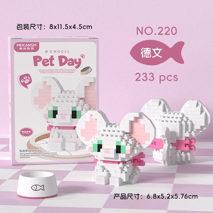 HUIQIBAO MINI Lindo juego de bloques de construcción en miniatura para perros y gato