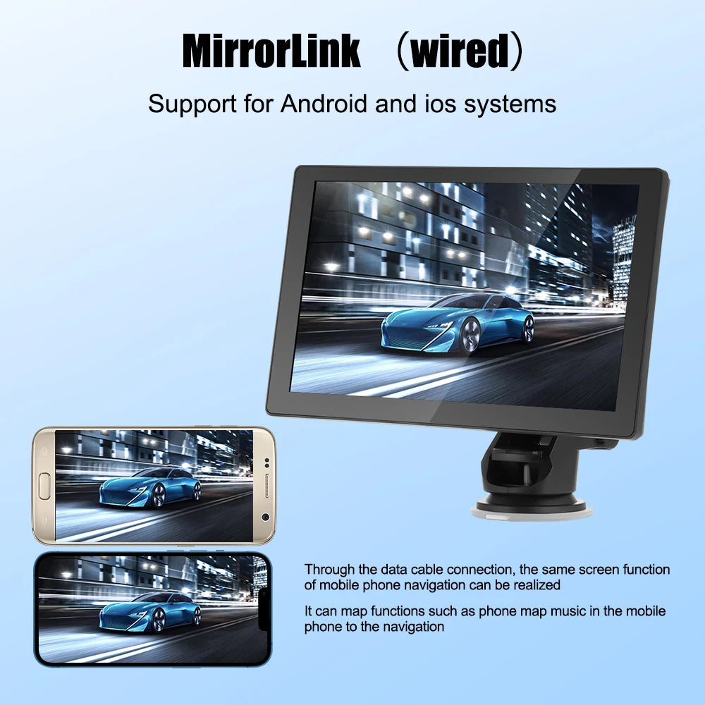 9 "portátil inalámbrico Carplay estéreo de coche Android Auto Radio de coche Bluetooth navegación GPS FM AUX reproductor Multimedia de coche