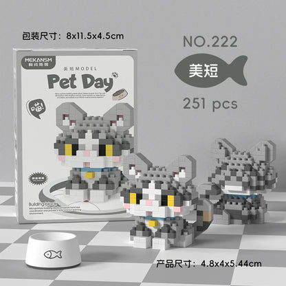 HUIQIBAO MINI Lindo juego de bloques de construcción en miniatura para perros y gato