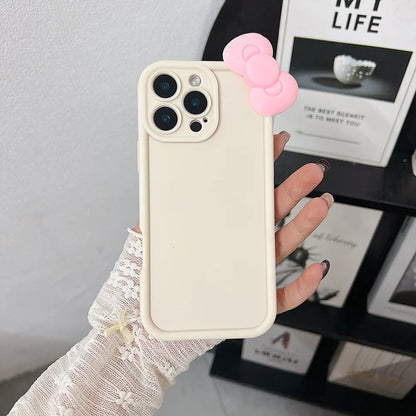 Bonita funda de teléfono suave de silicona con lazo 3D para Xiaomi Redmi 14C 13C 12C Redmi Note 13 12 Pro Plus 5G 12S 12 11S 11 10S 10 Soft Cove