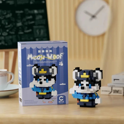 Fun Meowland Cartoon Cute Animal Dolls Puppies and Cats, Bloque de Construcción DIY