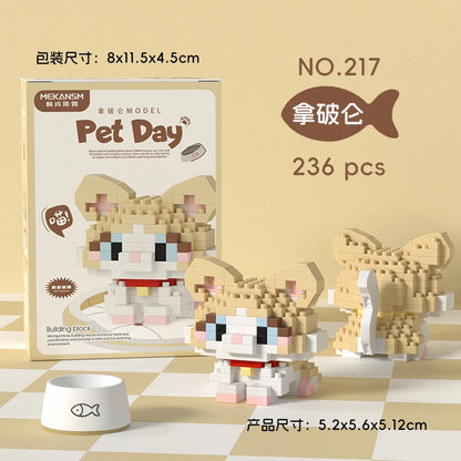 HUIQIBAO MINI Lindo juego de bloques de construcción en miniatura para perros y gato