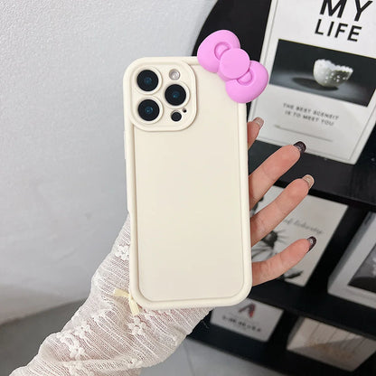 Bonita funda de teléfono suave de silicona con lazo 3D para Xiaomi Redmi 14C 13C 12C Redmi Note 13 12 Pro Plus 5G 12S 12 11S 11 10S 10 Soft Cove