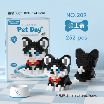 HUIQIBAO MINI Lindo juego de bloques de construcción en miniatura para perros y gato