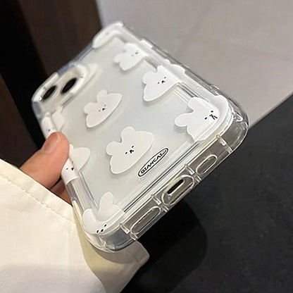 Funda de teléfono transparente suave con gráfico de gato de dibujos animados para iPhone 11 13 12 14 15 16 Pro Max XR X 7 8 Plus SE 2 3 cubierta de Airbag a prueba de golpes