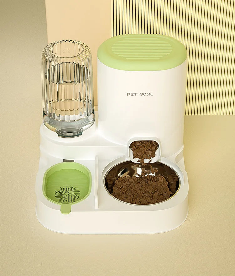 Cuenco para gatos con dispensador de agua integrado, comedero automático para mascotas y fuente de agua para perros y gatos