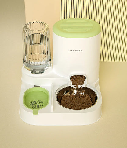 Cuenco para gatos con dispensador de agua integrado, comedero automático para mascotas y fuente de agua para perros y gatos