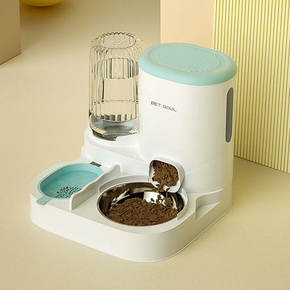 Cuenco para gatos con dispensador de agua integrado, comedero automático para mascotas y fuente de agua para perros y gatos