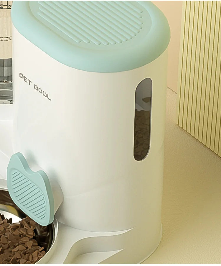 Cuenco para gatos con dispensador de agua integrado, comedero automático para mascotas y fuente de agua para perros y gatos