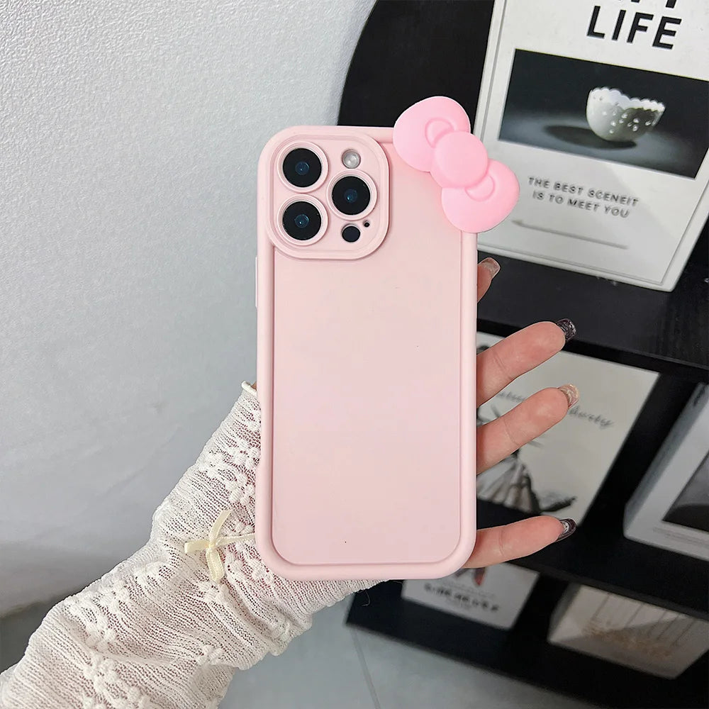 Bonita funda de teléfono suave de silicona con lazo 3D para Xiaomi Redmi 14C 13C 12C Redmi Note 13 12 Pro Plus 5G 12S 12 11S 11 10S 10 Soft Cove