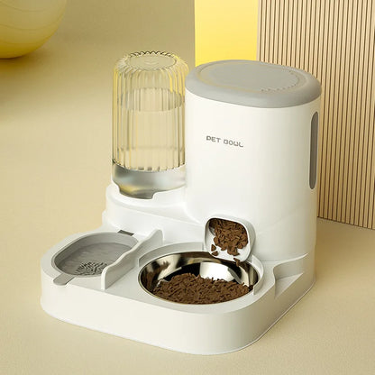 Cuenco para gatos con dispensador de agua integrado, comedero automático para mascotas y fuente de agua para perros y gatos