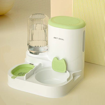 Cuenco para gatos con dispensador de agua integrado, comedero automático para mascotas y fuente de agua para perros y gatos