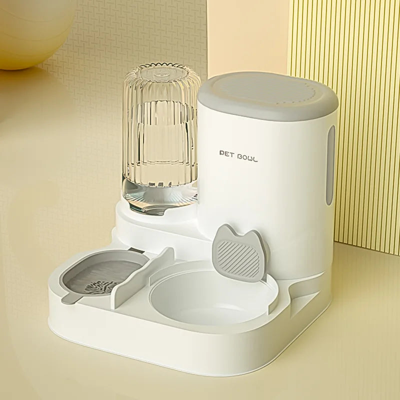 Cuenco para gatos con dispensador de agua integrado, comedero automático para mascotas y fuente de agua para perros y gatos