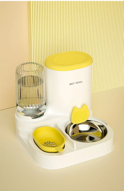 Cuenco para gatos con dispensador de agua integrado, comedero automático para mascotas y fuente de agua para perros y gatos