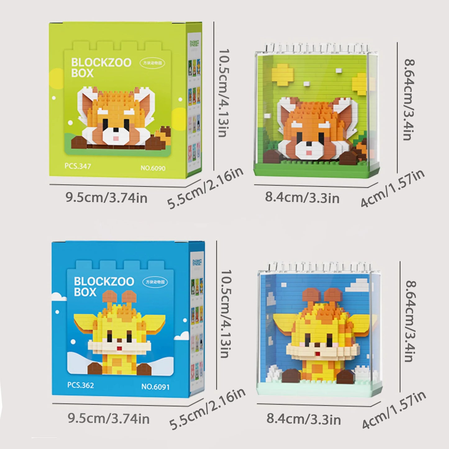 HUIQIBAO Cute animal Micro Model, Bloques de construcción DIY educativos