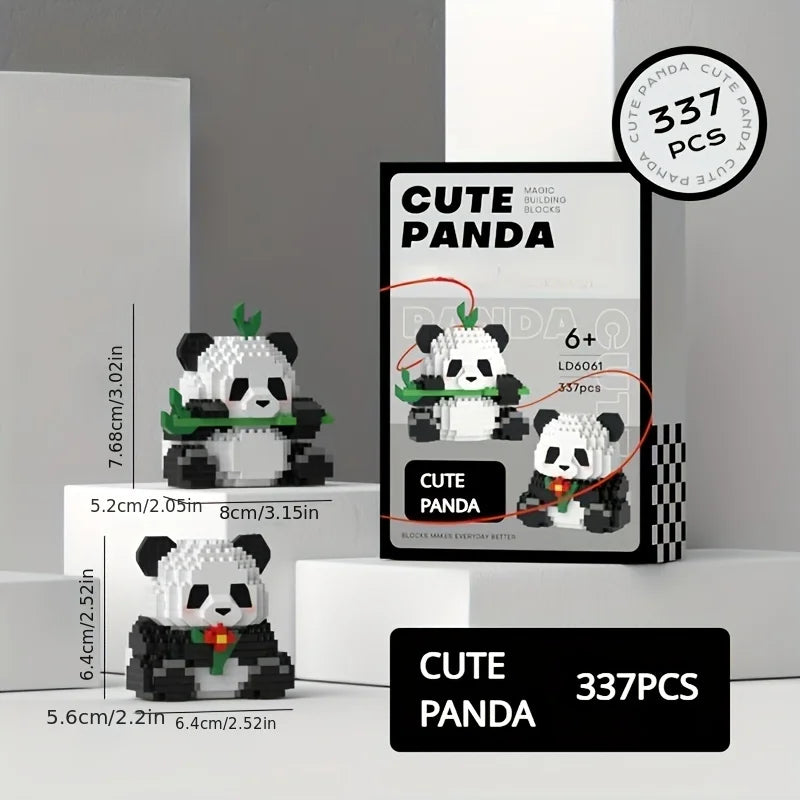 Bloques de construcción de pandas adorables, DIY, regalo de Navidad